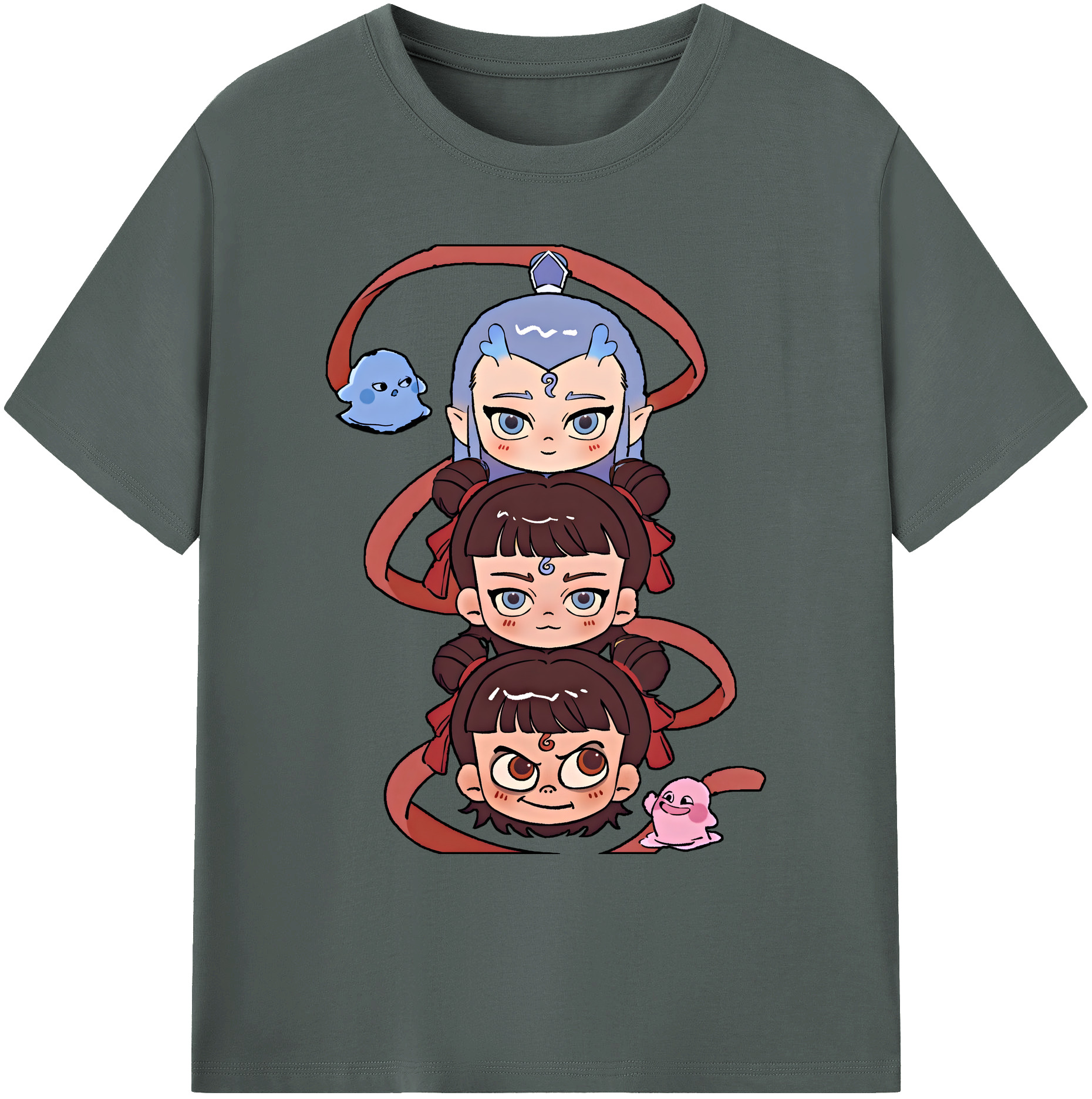 （画像用） Ne Zha 2 ナタ 魔童の大暴れ 綿100％ メンズ半袖Tシャツ｜肌触りやわらか＆通気性